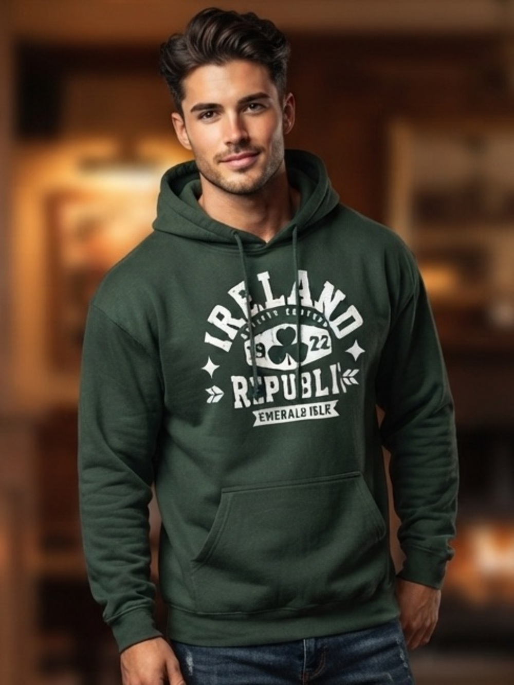 Ireland Republic Hoodie XL 24” p2p Emerald Green